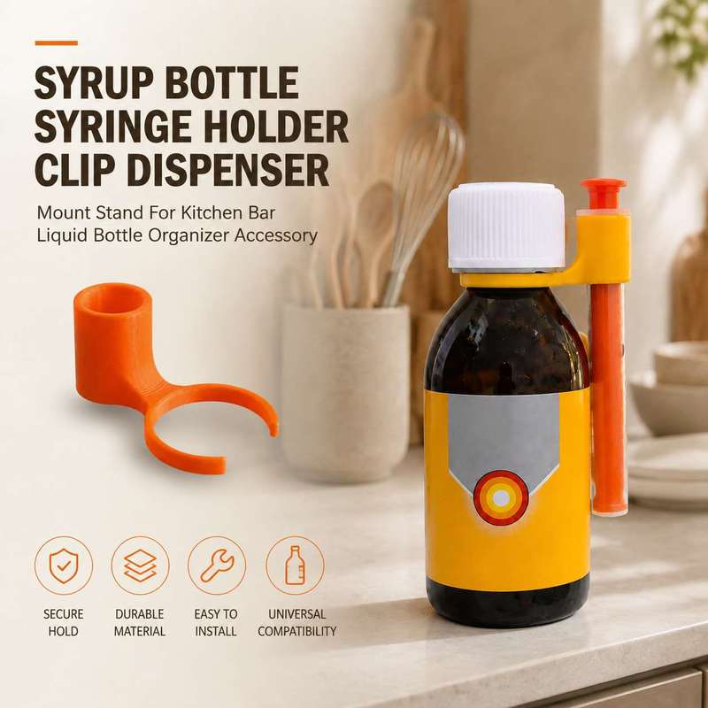Kitchen Uncle - Penyangga Klip Dispenser Botol Sirup, Penyangga