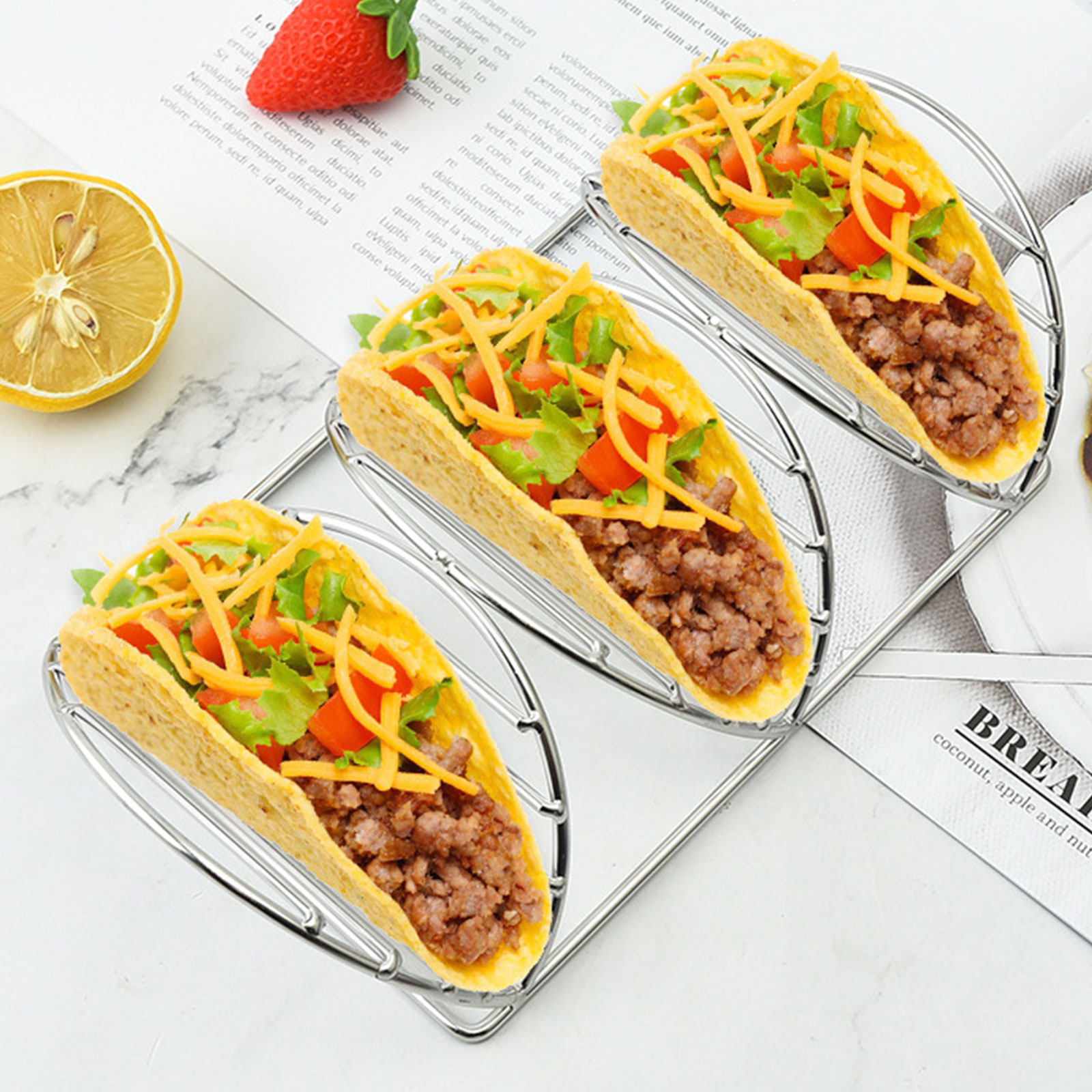 Kitchen Baking Rack - Rak Taco Berbahan Baja Tahan Karat