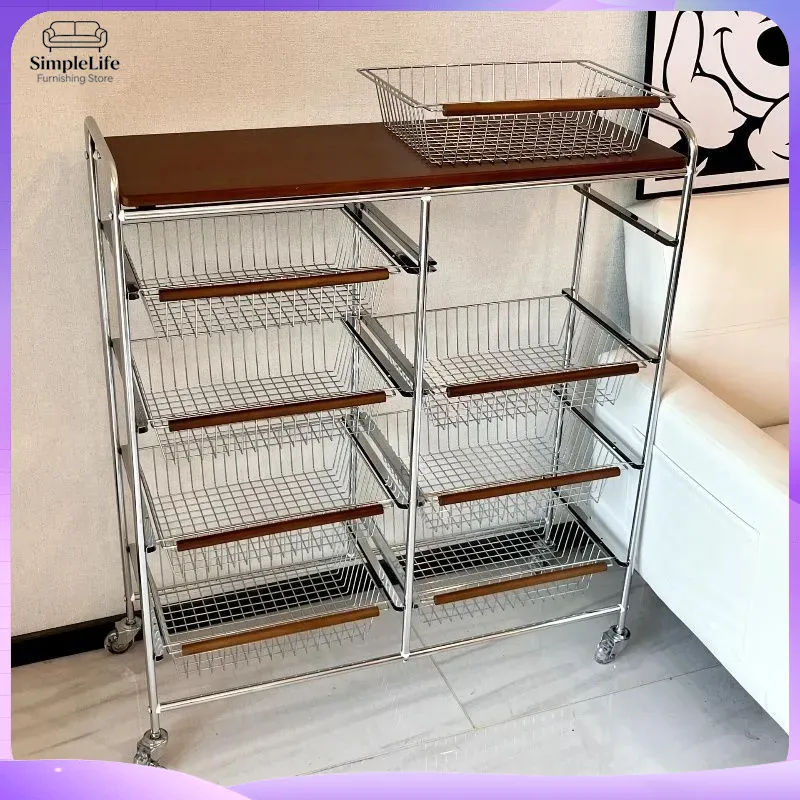 Troli Dapur Retro Beroda, Kera - Kitchen Baking Cart ulasan dan harga